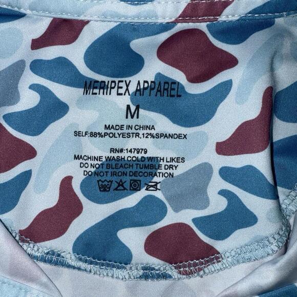 Meripex Apparel Duck Camo Performance DriFit Style Southern Blue Camouflage Polo - Picture 9 of 14
